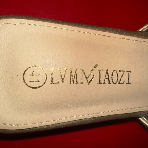 Women's Gold and Silver Embellished Mules - Picture 5 of 6